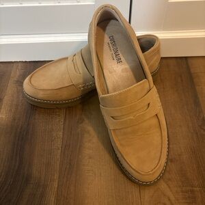 Tan Suede Penny Loafers with Cushioned Insole